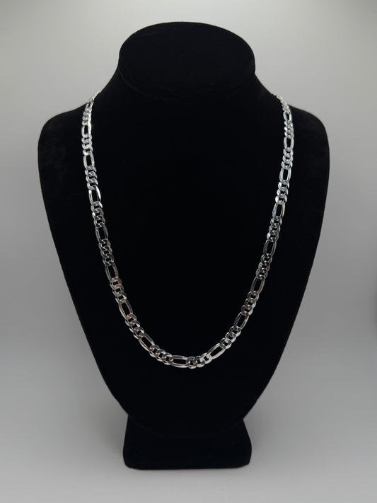.925 Sterling silver thick Figaro chain 22”
