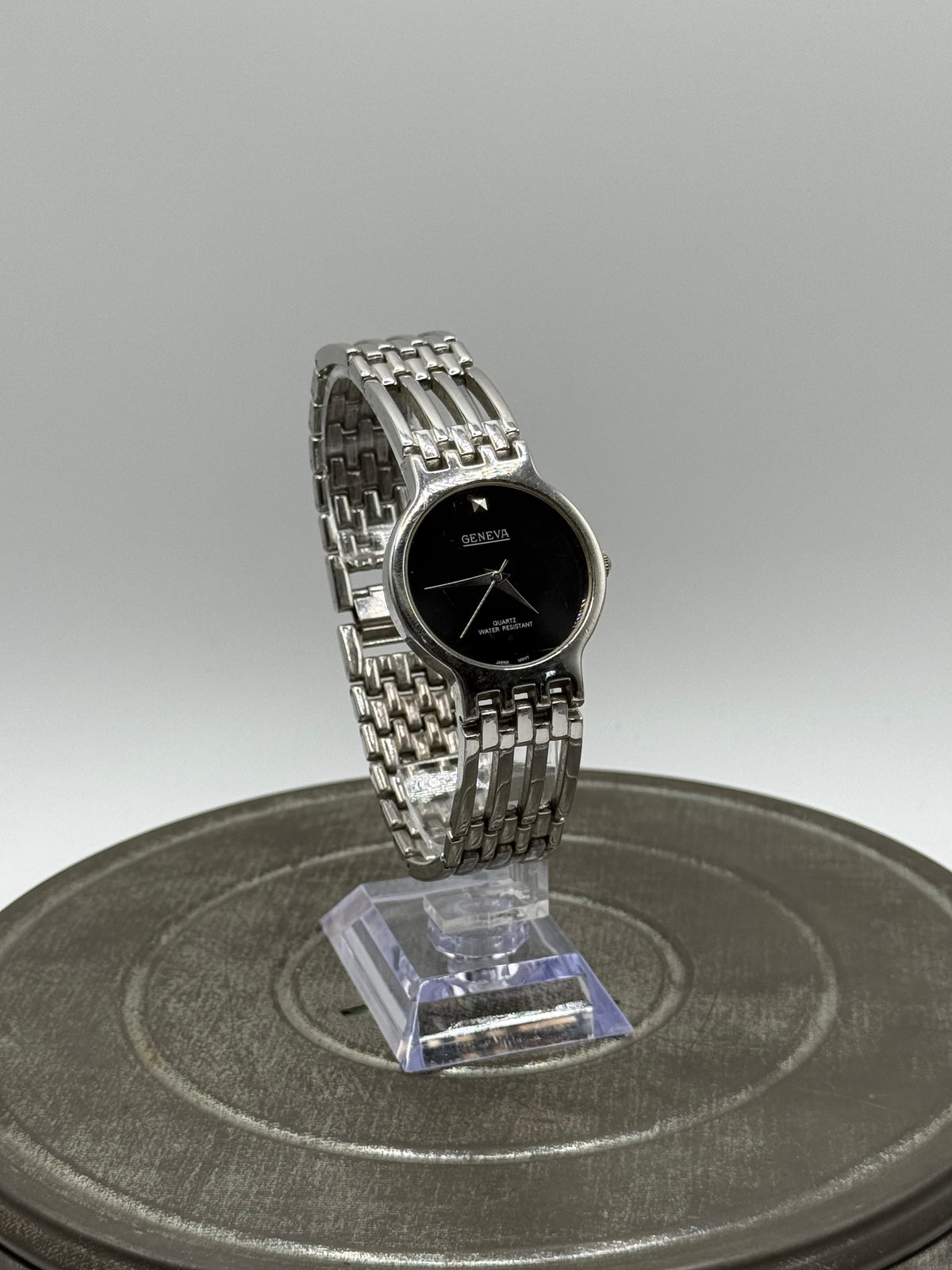 Movado style stainless steel watch
