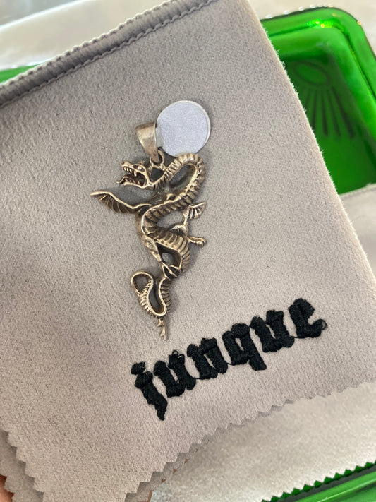 .925 Sterling Silver Flying Dragon Pendant