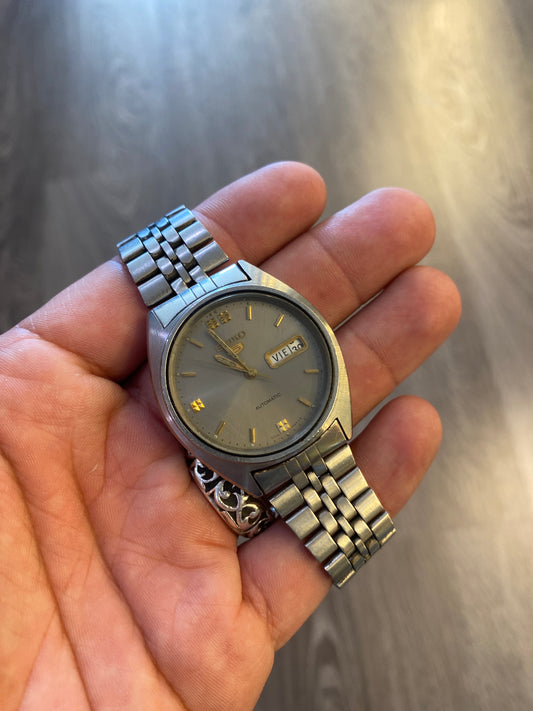 Vintage Seiko Grey Gold Dial Automatic Watch