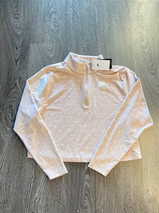 Nike Sportswear 1/4 Fleece Pullover Sweater Sweatshirt Cropped Light Pink Sz Women’s 2XL