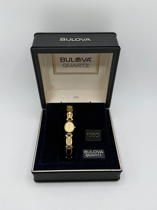 Bulova Quartz Women’s Gold Tone Oval Dress Watch w/ Original Box