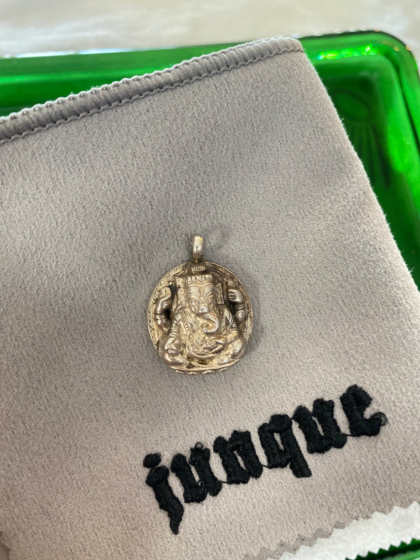 .925 Sterling Silver Ganesh Pendant