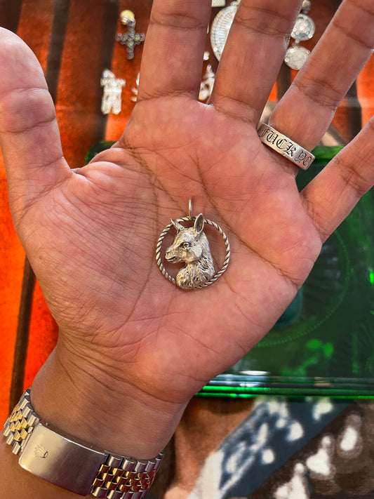 .925 Sterling Silver Sheep Pendant