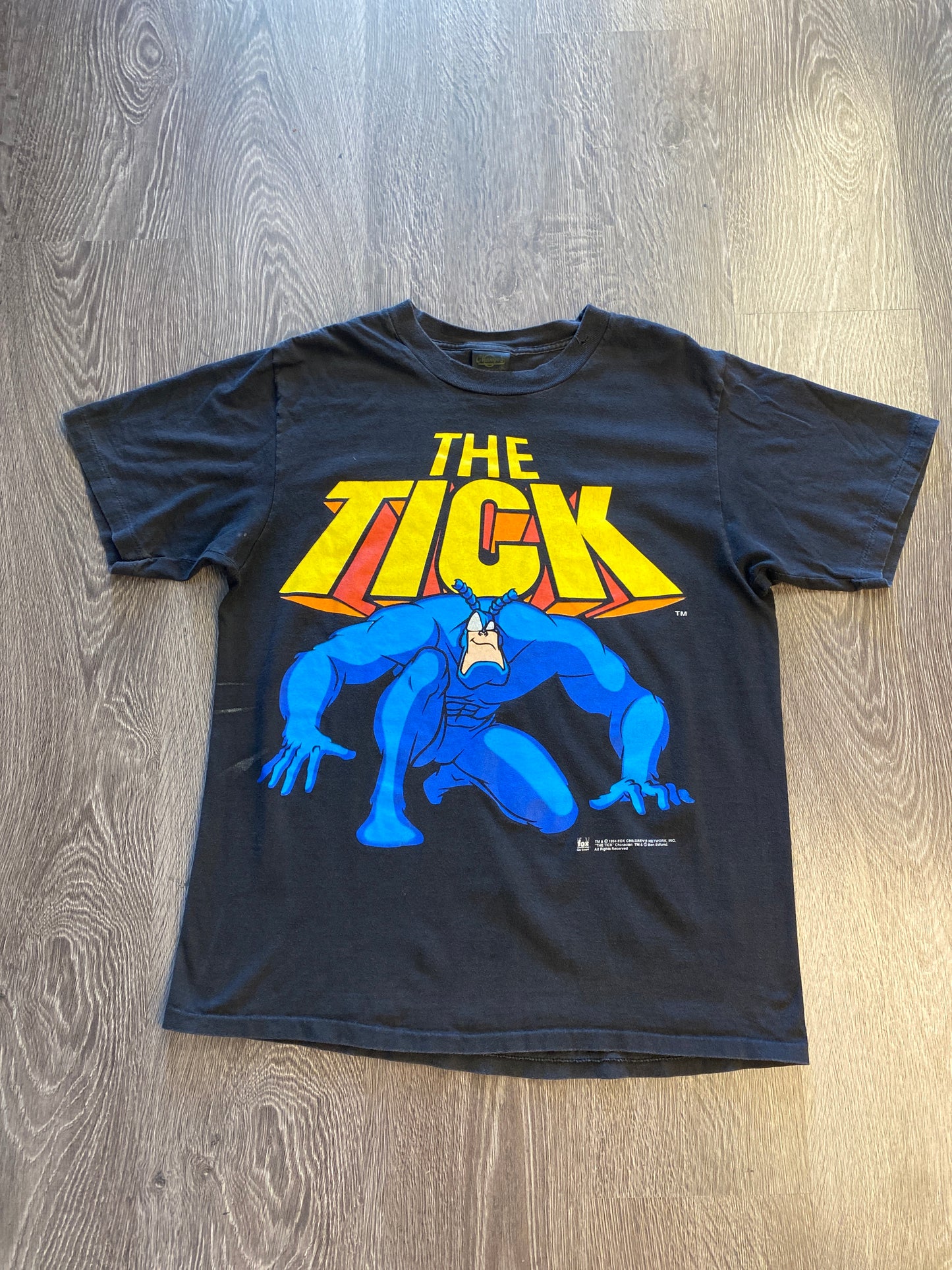 Vintage 1994 The Tick Logo T-Shirt Black Sz XL