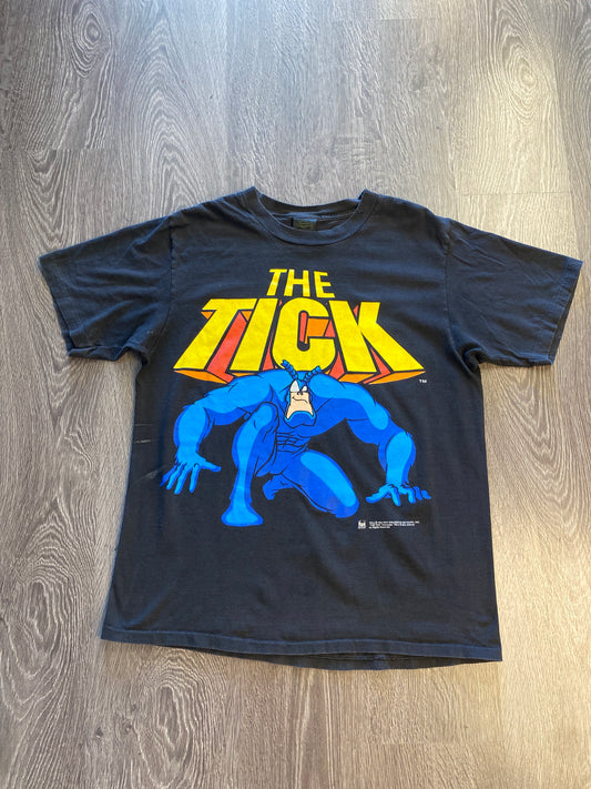 Vintage 1994 The Tick Logo T-Shirt Black Sz XL