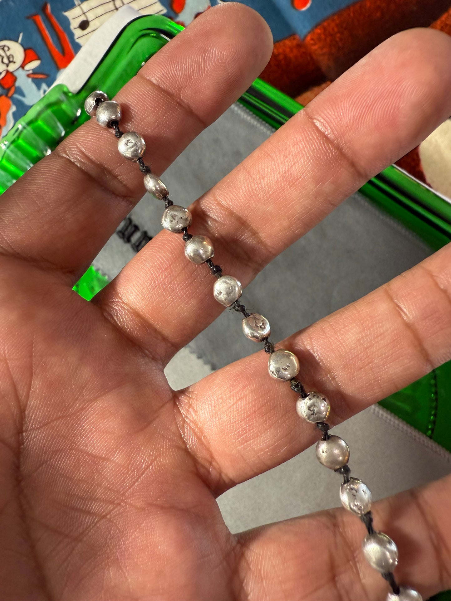 .925 Sterling Silver nugget balls bracelet 8”