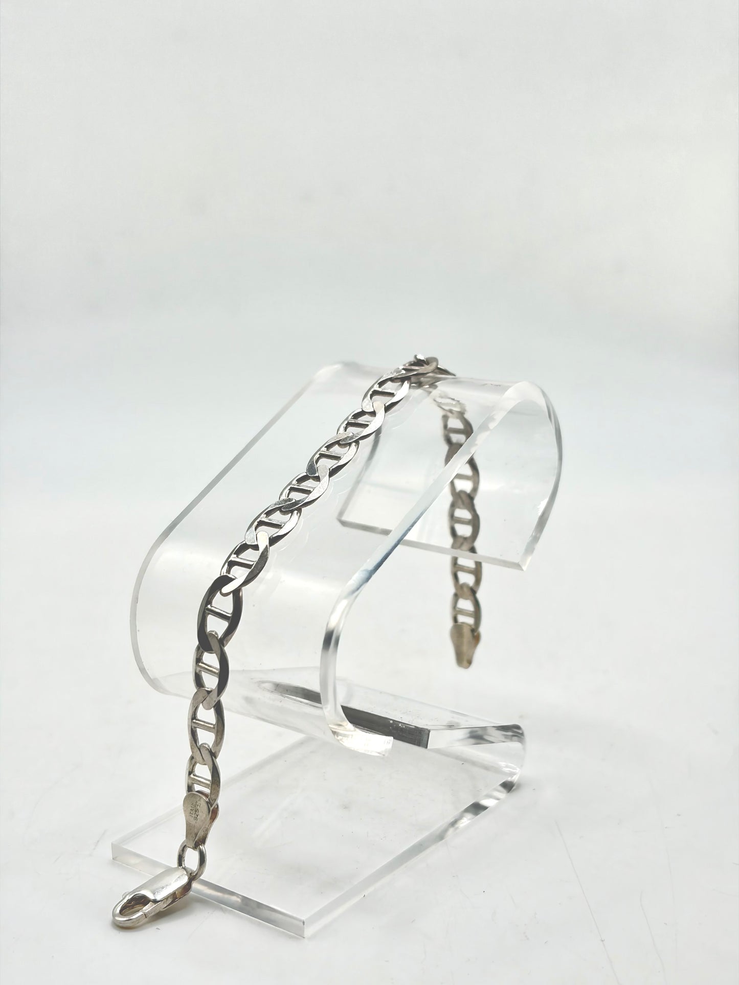 .925 Sterling Silver Mariners Link Bracelet 7in