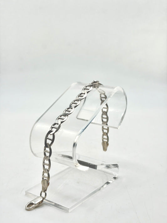 .925 Sterling Silver Mariners Link Bracelet 7in