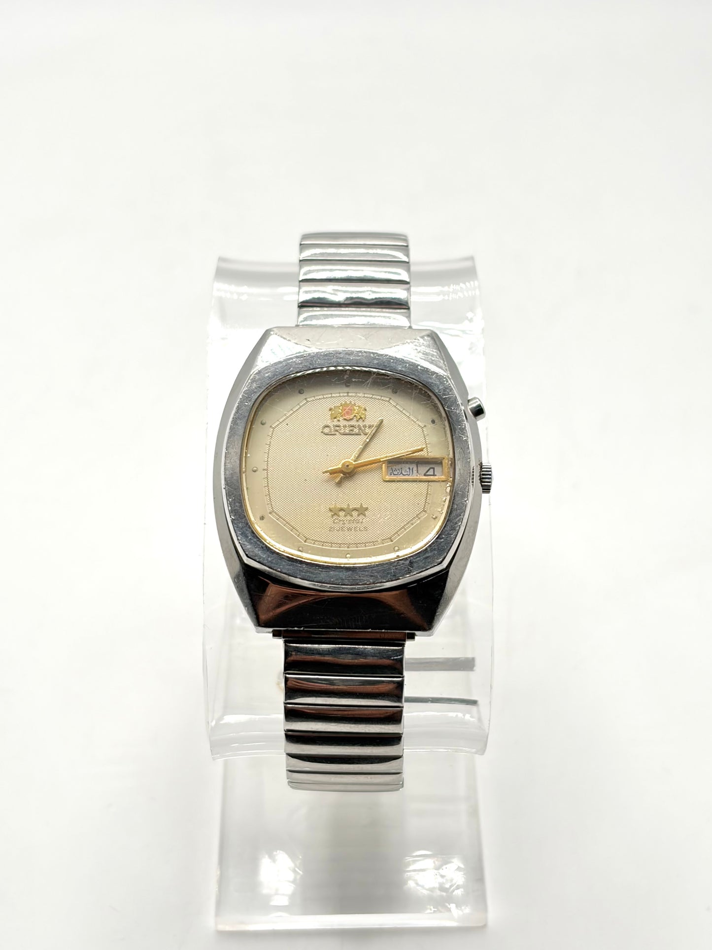 Orient Three Star Automatic Day-Date Stainless Steel Watch