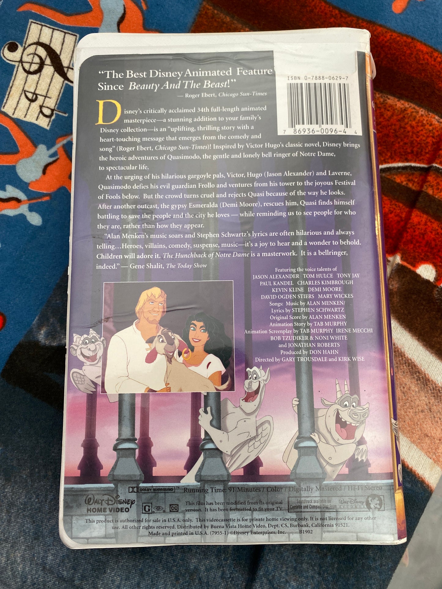 Disney The Hunchback Of Notre Dame VHS Movie