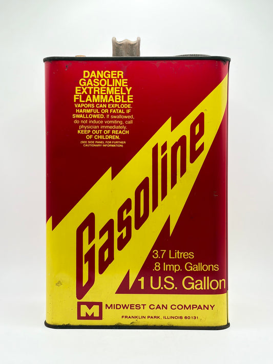 Midwest Can Company 1 Gallon Gasoline Metal Tin Empty
