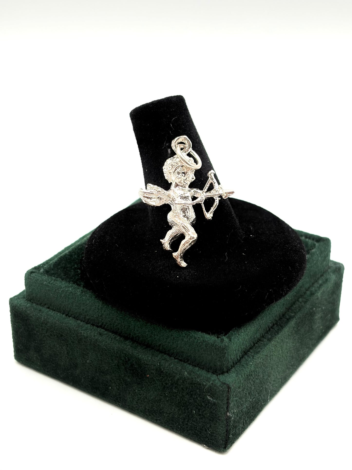 .925 Sterling Silver Cupid Angel Charm Pendant