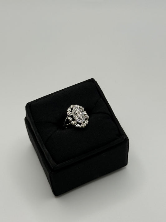 .925 Sterling Silver Virgin Mary Guadalupe Religious Ring Sz 8