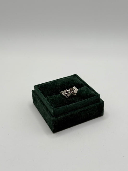 .925 Sterling Silver Laugh Now Cry Later Ring