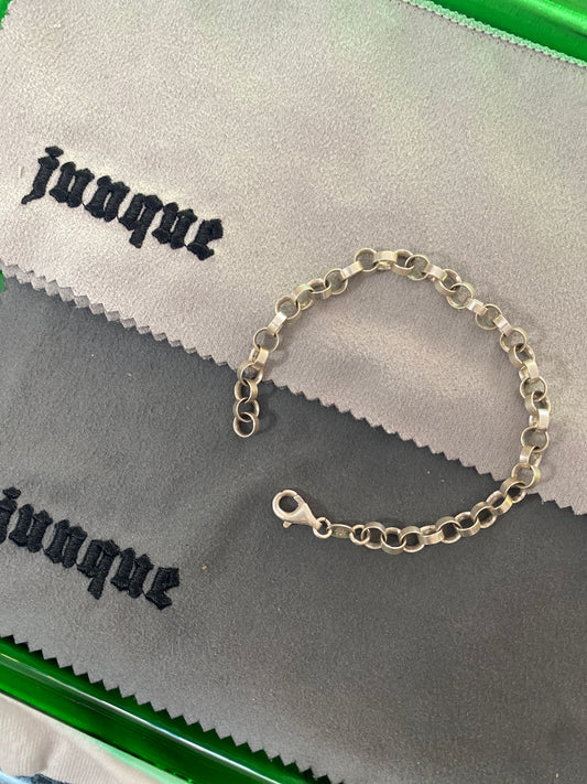 .925 Sterling Silver Tiffany Style Rope Link Bracelet Sz 8”