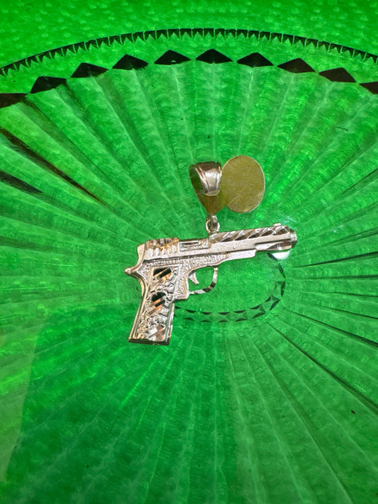 .925 Sterling Silver gun pendant