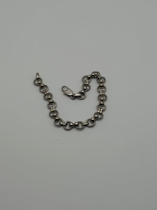 .925 Sterling Silver Heavy Rolo Link Bracelet 7.5”
