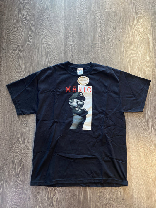 Vintage Y2K Super Mario Scarface Nintendo T-Shirt Black Sz Large Brand New With Tags