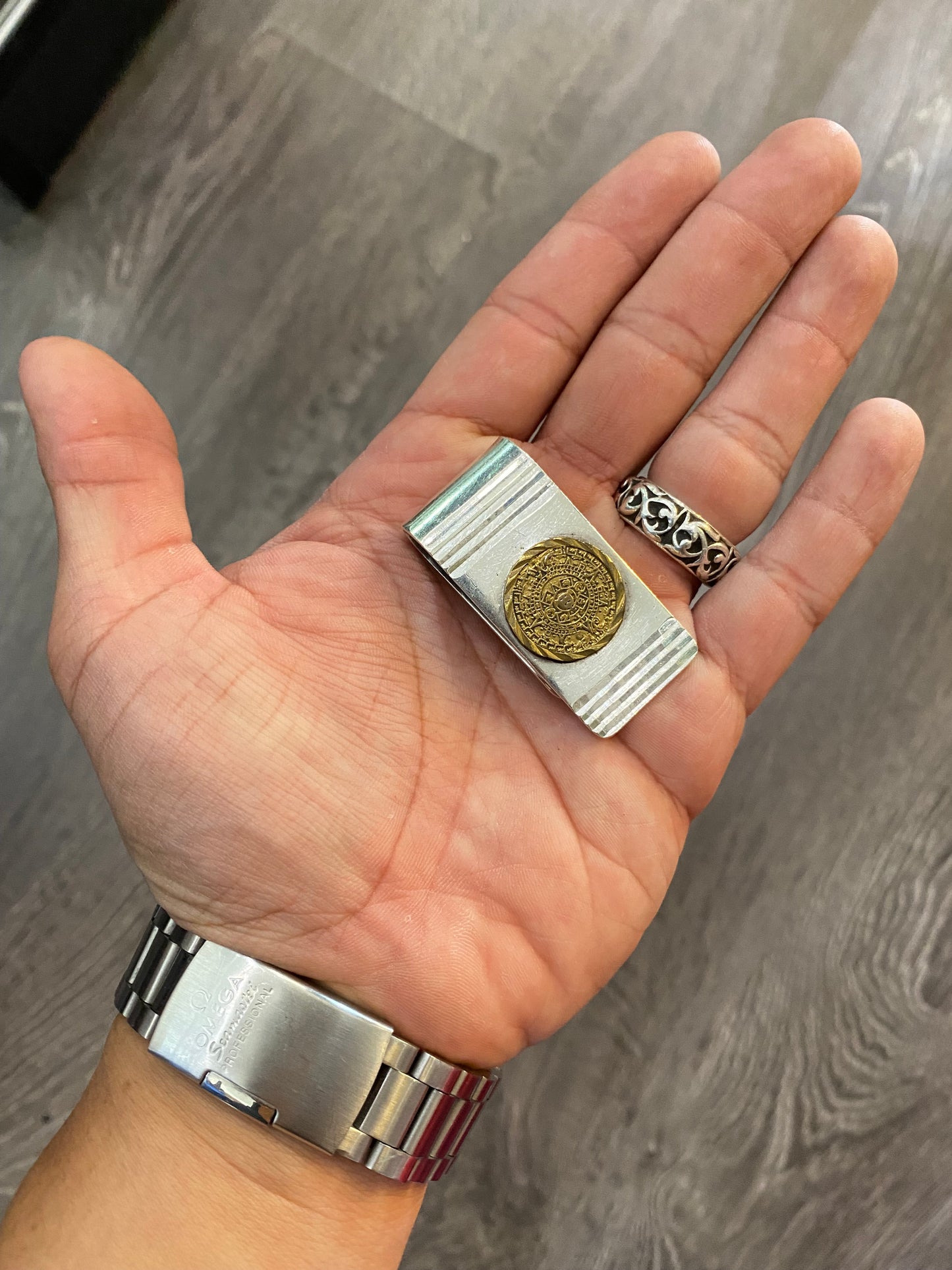 .925 Sterling Silver Aztec Money Clip