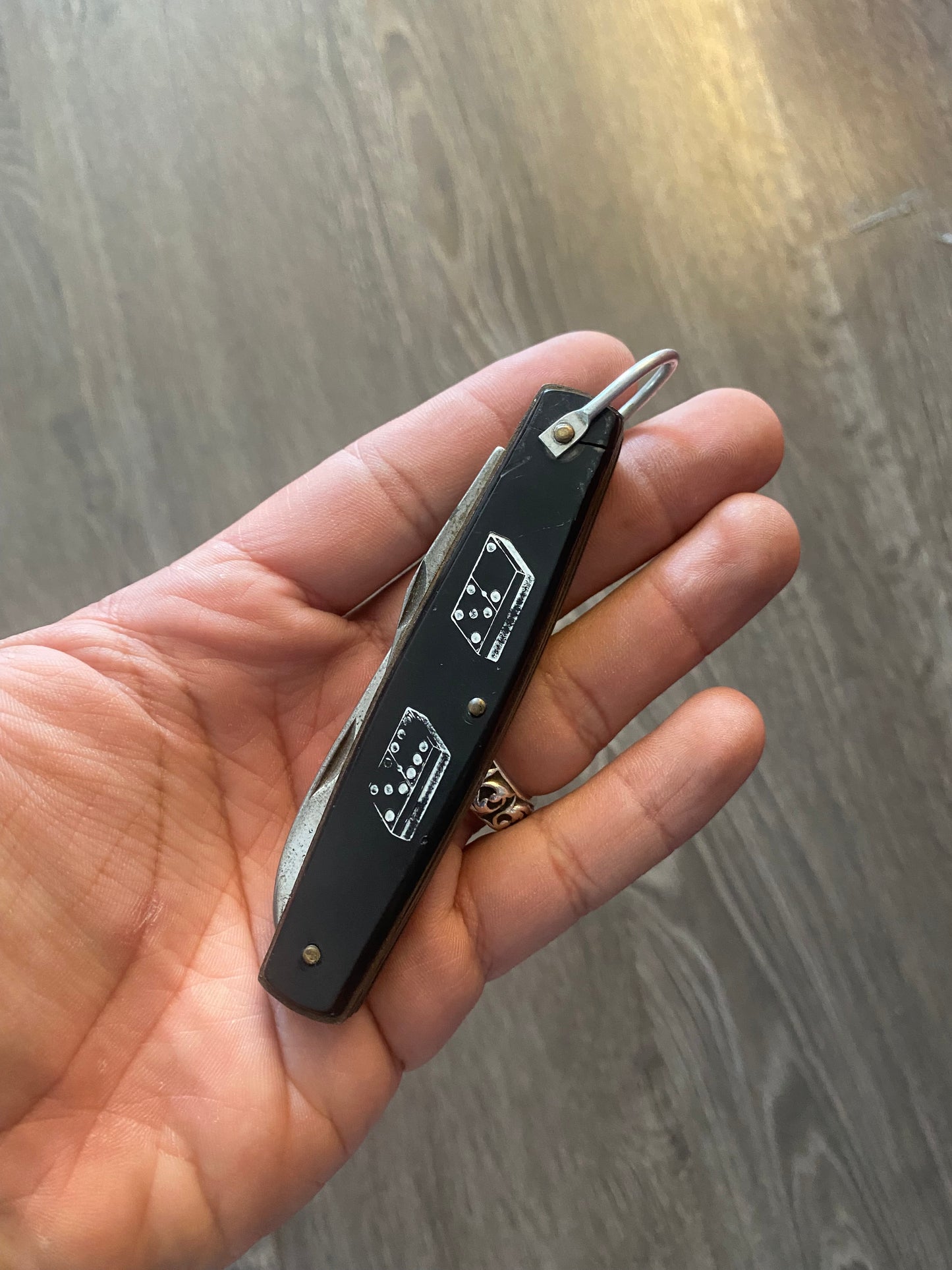Vintage Dice Army Utility Knife White Black