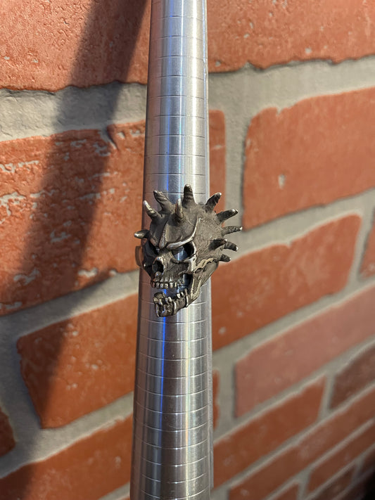 .925 sterling silver skull ring sz 10