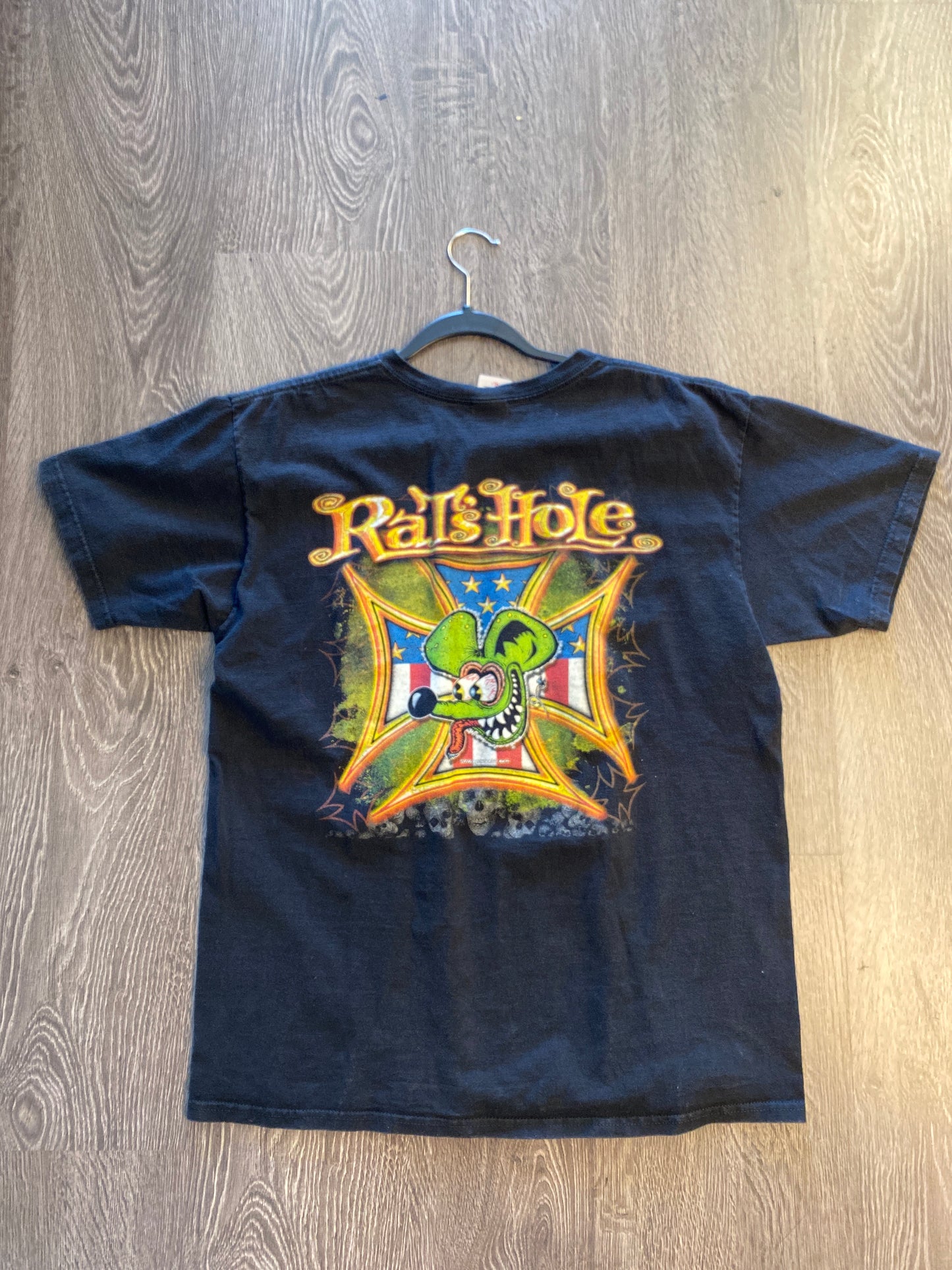 Vintage Y2K Rat Fink RatsHole Black T-Shirt Sz Large