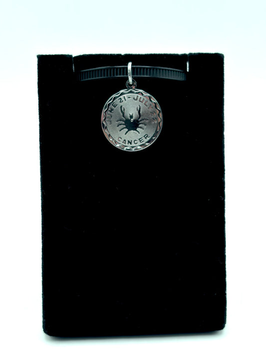 .925 Sterling Silver Cancer Zodiac Pendant