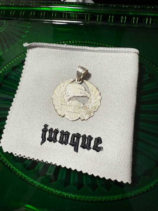 .925 Sterling silver Harley Davidson eagle pendant