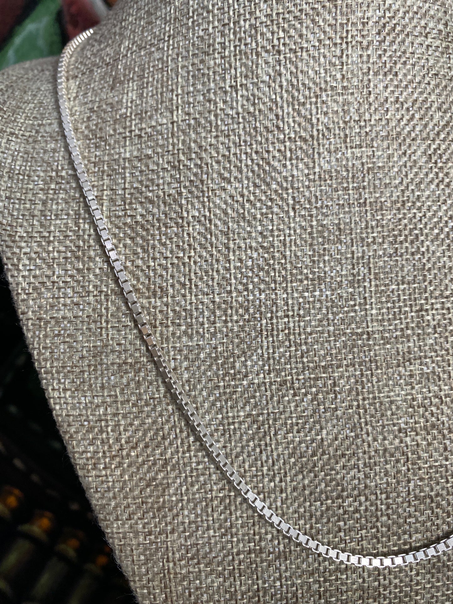 .925 Sterling Silver Solid Box Chain 22”