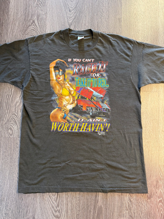 Vintage race car shirt sz. L