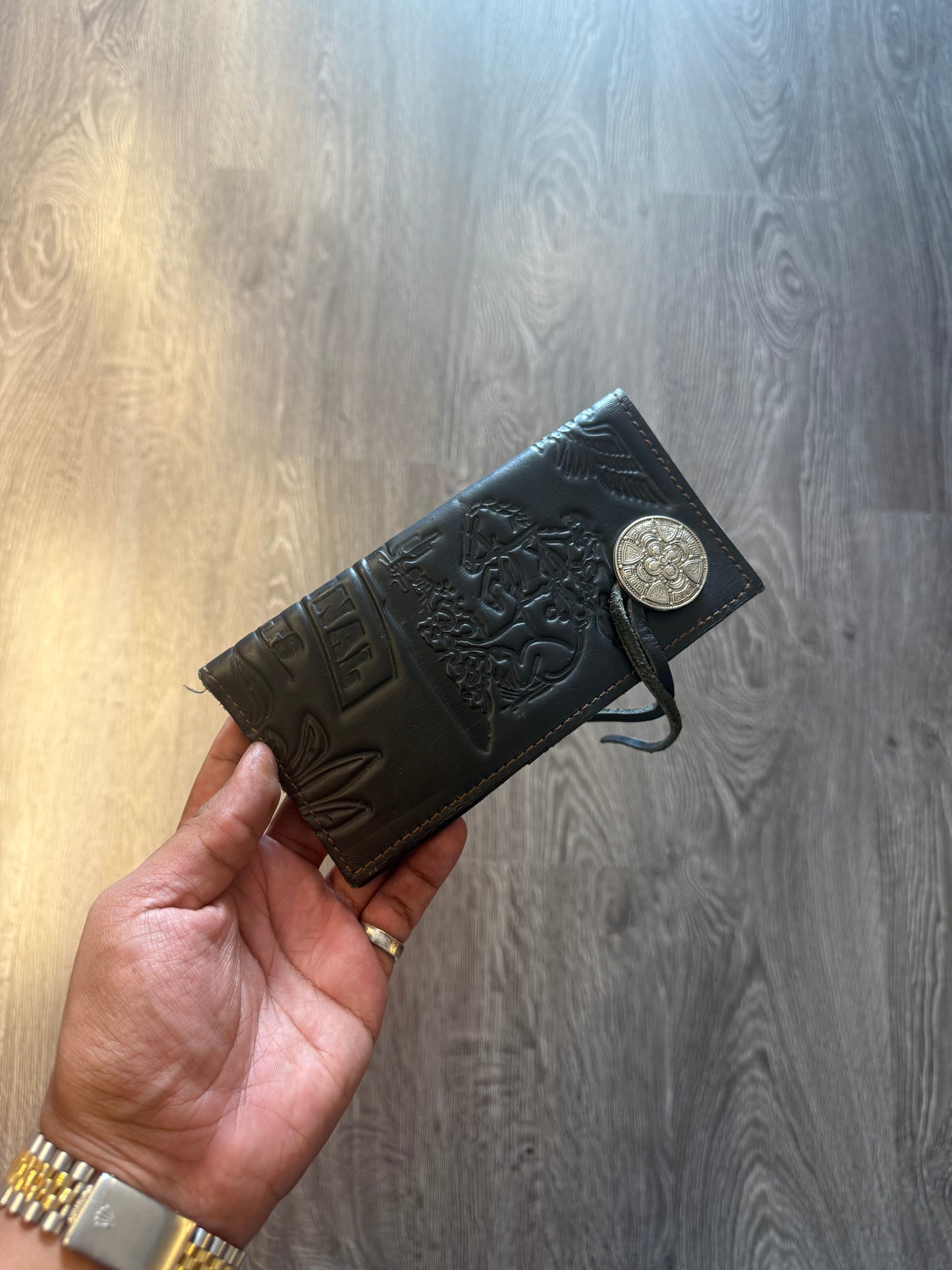 Leather long wallet