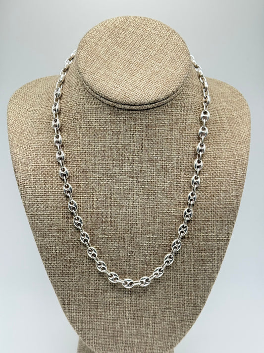 .925 Sterling Silver Gucci Link Chain Necklace Sz. 19in