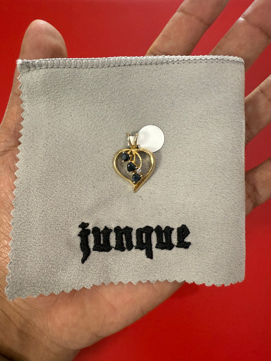 .925 yellow Sterling silver heart pendant sapphire