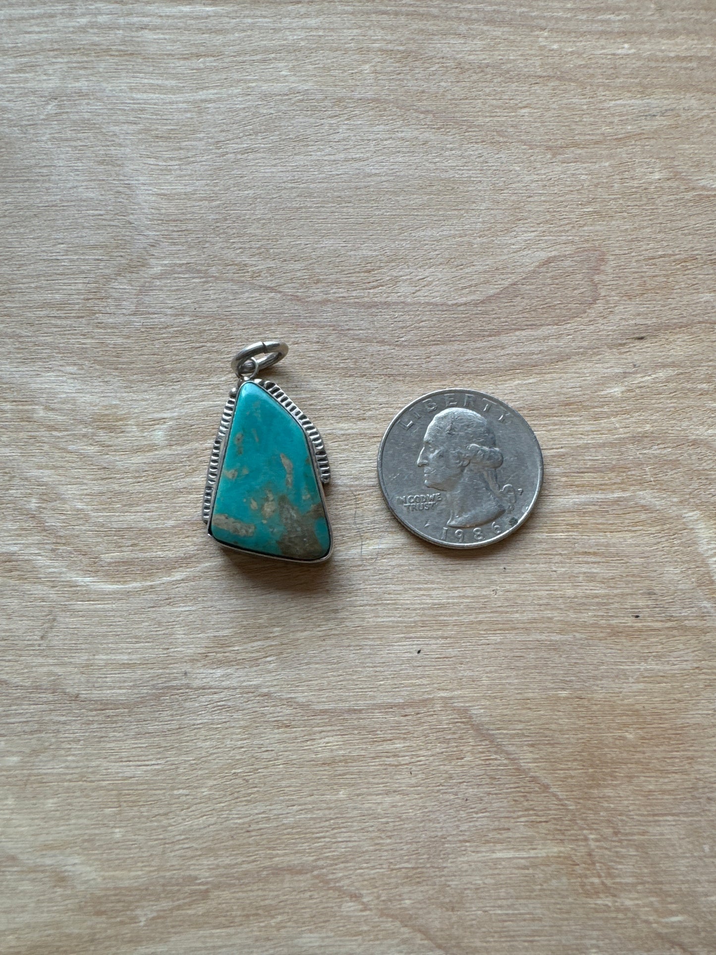 .925 Sterling silver turquoise pendant