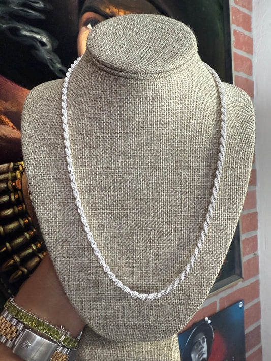 .925 Sterling silver rope chain thick 22”