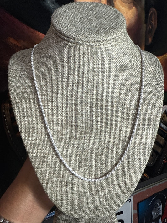 .925 Sterling Silver solid Rope Chain 26”