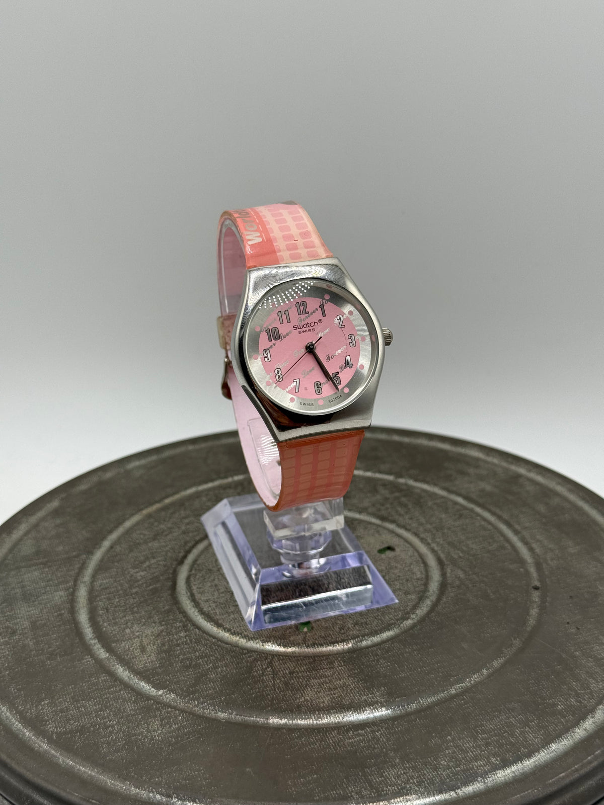Vintage pink swatch watch