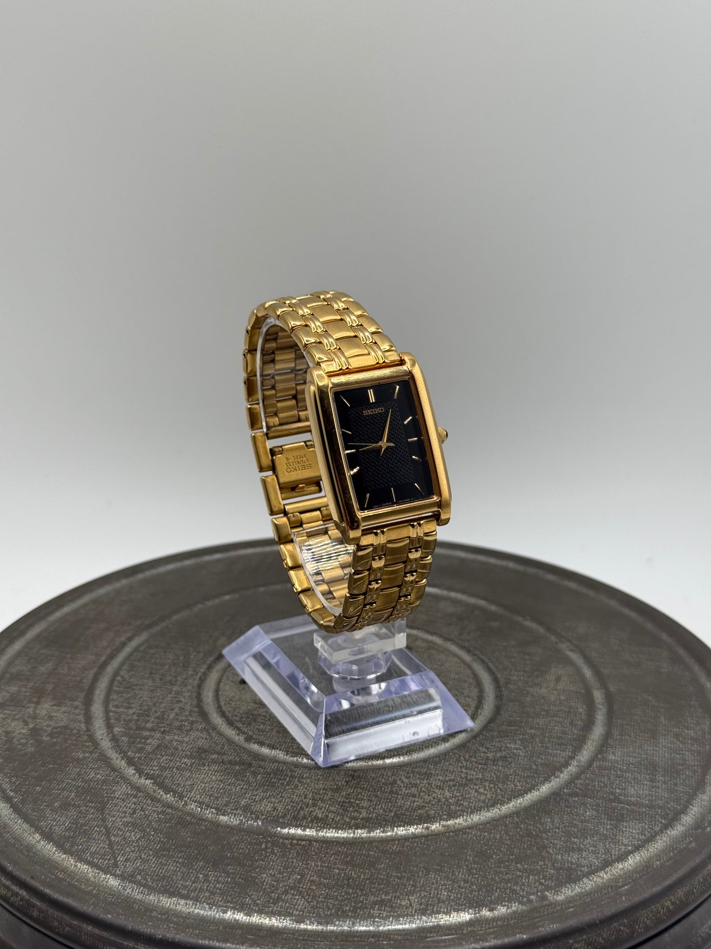 Vintage Seiko gold tone black dial “El Dorado” watch