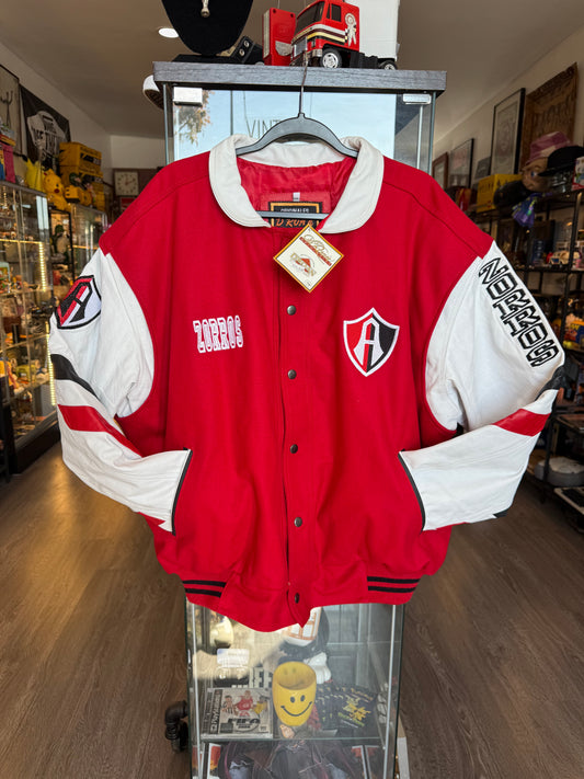 Vintage Atlas FC Leather Jacket white and red