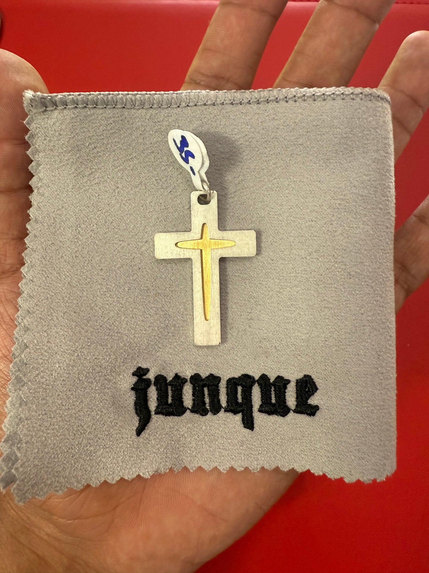 .925 Sterling silver pendant cross double sided
