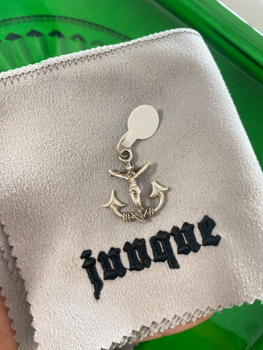 .925 Sterling Silver Small Jesus Anchor Pendant