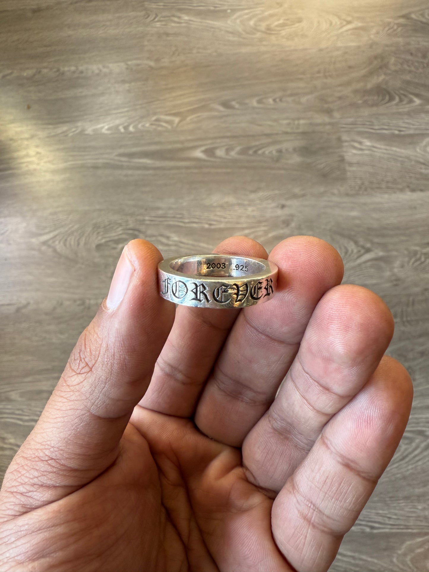 .925 Sterling Silver Chrome Hearts forever ring sz. 12