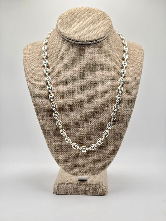 .926 Sterling Silver Gucci Link Necklace 22in