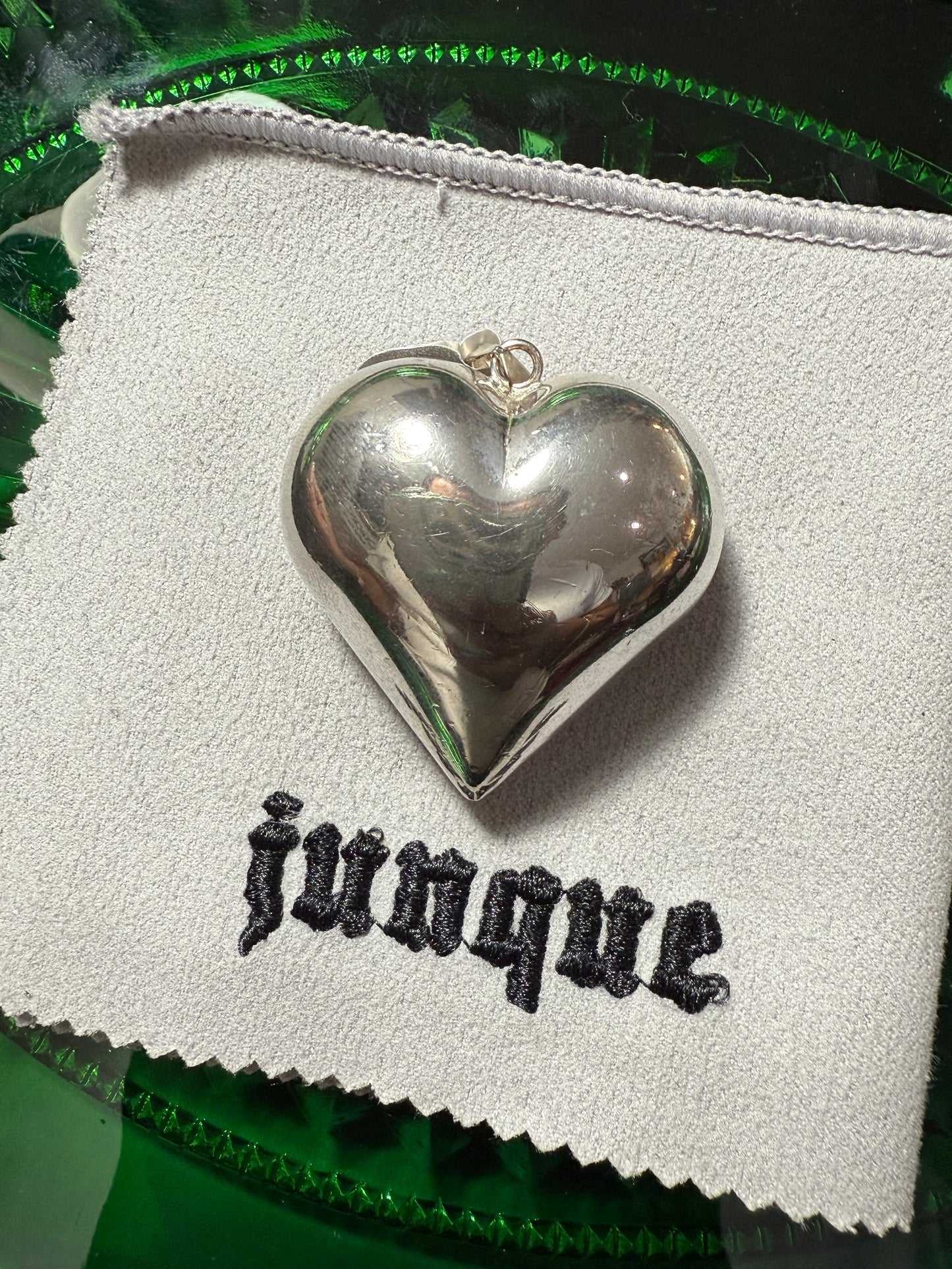 .925 Sterling silver large heart pendant