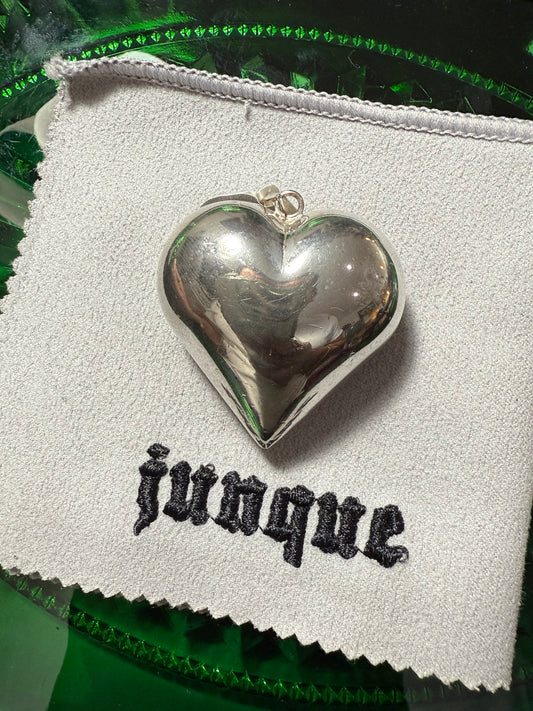 .925 Sterling silver large heart pendant