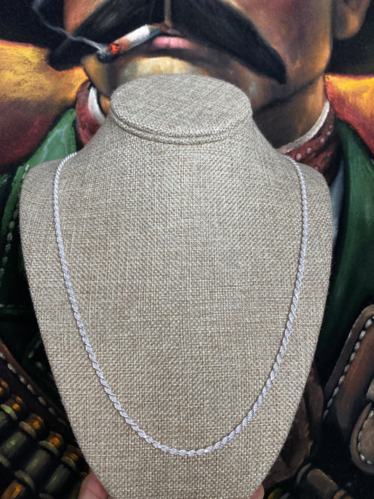 .925 Sterling Silver Solid Rope Chain 28”