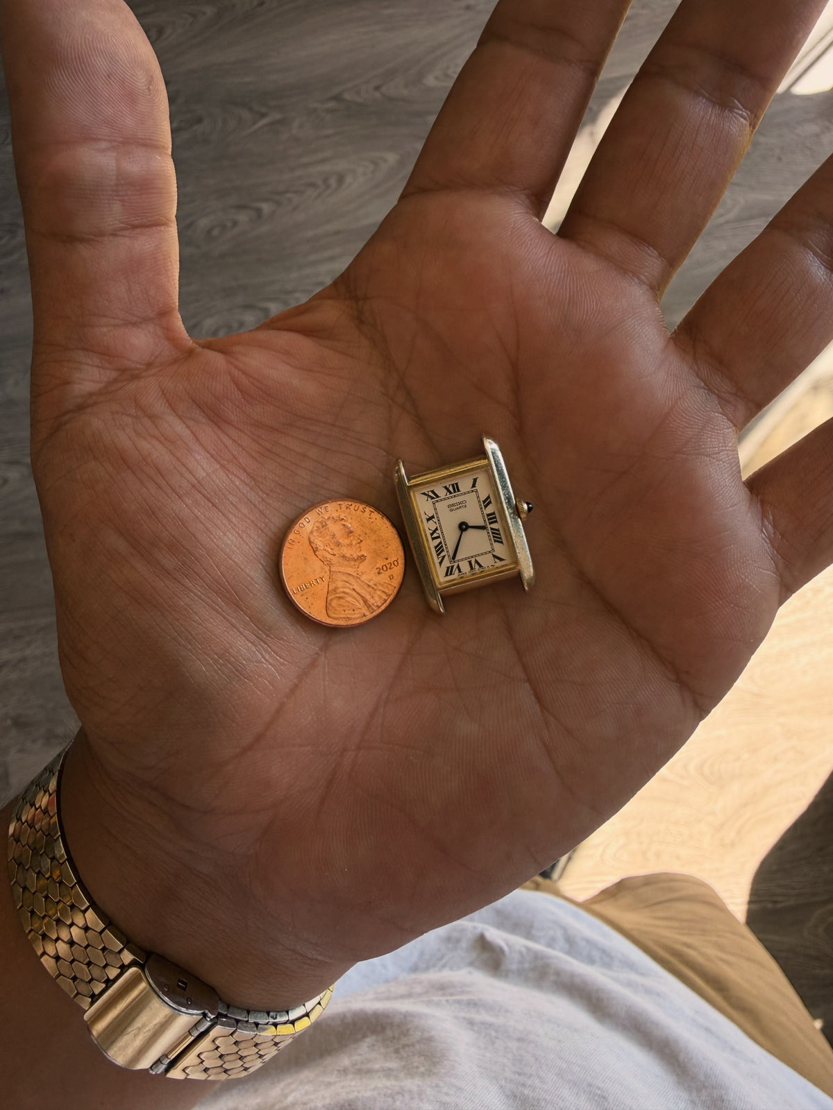 Micro Tiny Seiko tank white Roman numerals