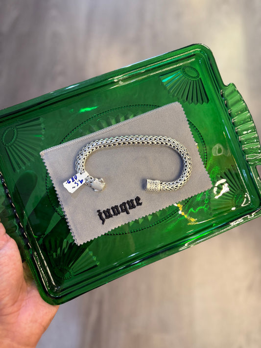 .925 Sterling silver solid serpent link bracelet 9.5”