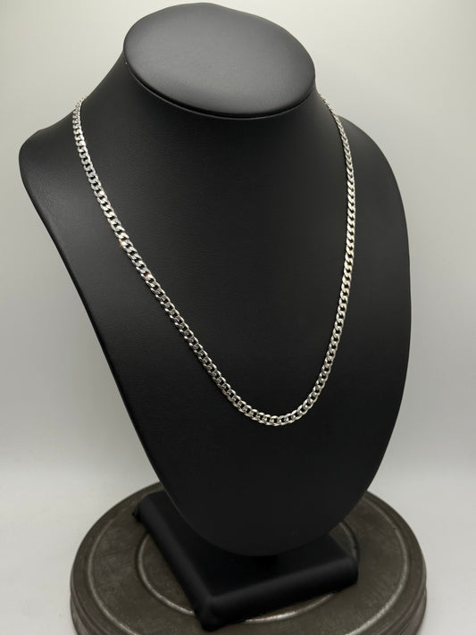 .925 Sterling Silver Cuban Curb Link Chain Necklace – Polished Finish 20”
